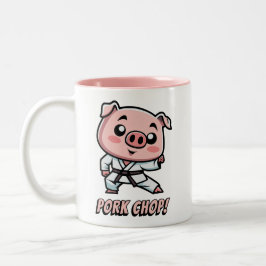Caneca De Café Em Dois Tons Cole de porco! Cartoon Bonito Pun