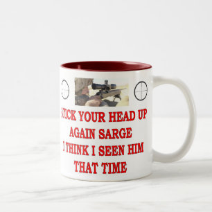 CANECA DE CAFÉ EM DOIS TONS COLE SUA CABEÇA ACIMA OUTRA VEZ SARGE