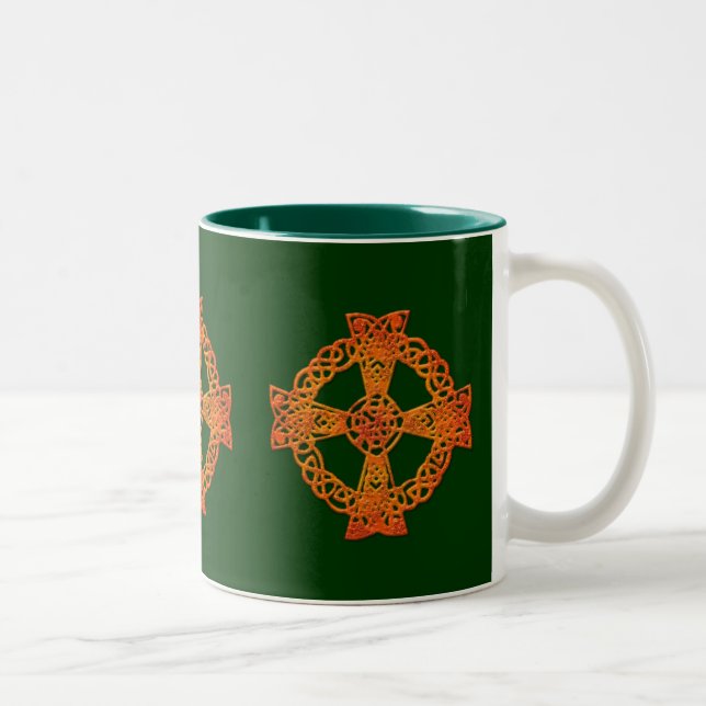 Caneca De Café Em Dois Tons Coleção CELTIC CROSS Irish Art Mug (Direita)