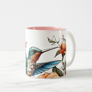 Caneca De Café Em Dois Tons Coleção Cute Hummingbird de Mug Café Bicarbono