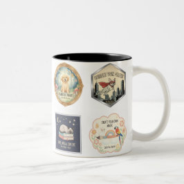 Caneca De Café Em Dois Tons Coleção de arte inspiradora de animais e crianças