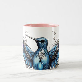Caneca De Café Em Dois Tons Coleção de aves de beleza em cozinha