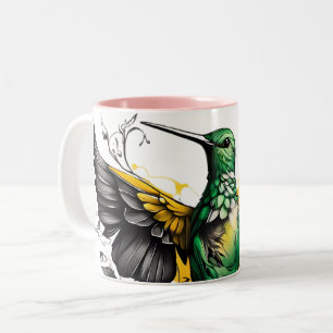 Caneca De Café Em Dois Tons Coleção de aves de beleza em cozinha