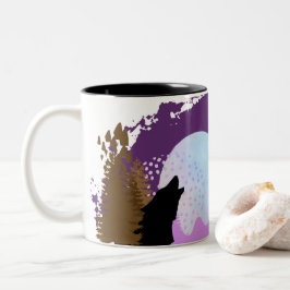 Caneca De Café Em Dois Tons Coleção de Carimbo de Halloween "Howling Night"