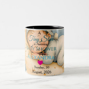 Caneca De Café Em Dois Tons Coleção de Chá de Bebê Tiny Star está Chegando