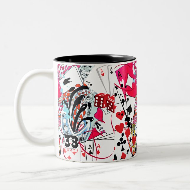 Caneca De Café Em Dois Tons Coleção de Jogos de Cartão (Esquerda)