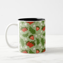 Caneca De Café Em Dois Tons Coleção de padrões da fruta - Morangos