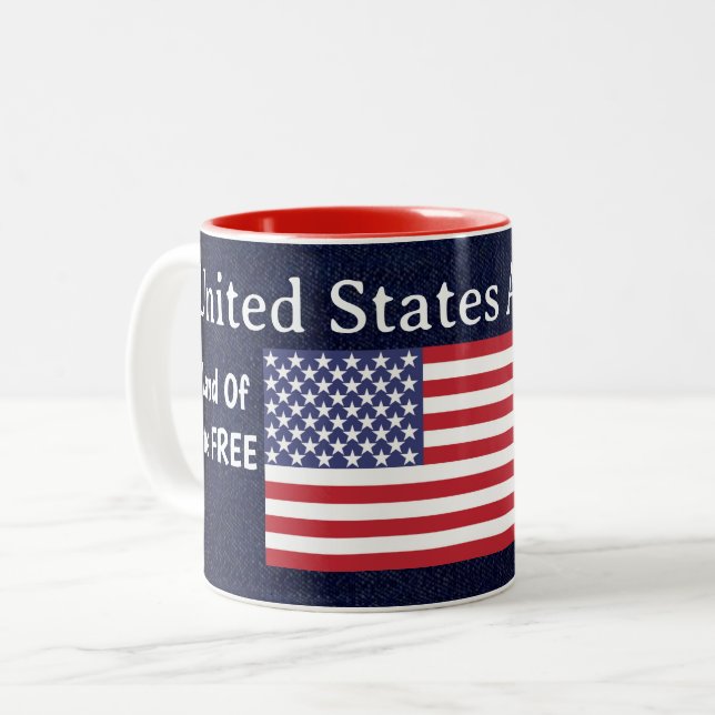 Caneca De Café Em Dois Tons Coleção de Presentes Militares - (Frente Esquerda)