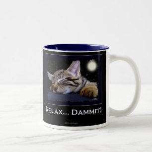Caneca De Café Em Dois Tons Coleção do GATINHO do SONO