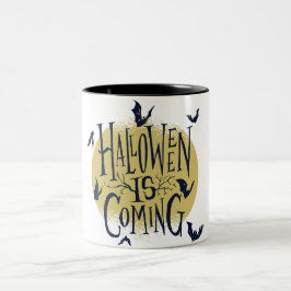 Caneca De Café Em Dois Tons Coleção Festiva de Halloween - O Halloween está ch