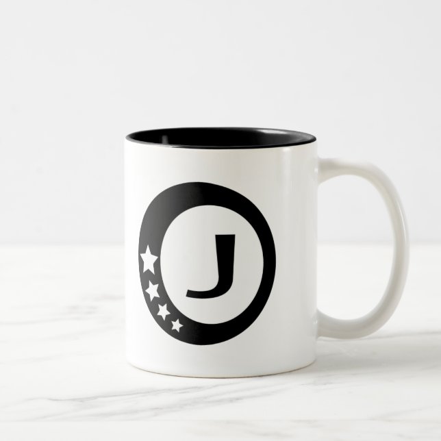 Caneca De Café Em Dois Tons Coleção preto e branco das estrelas (Direita)