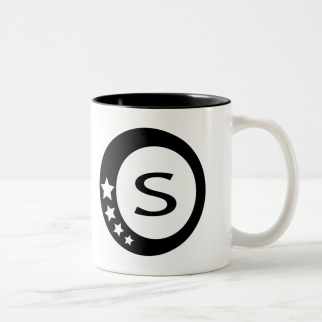 Caneca De Café Em Dois Tons Coleção preto e branco das estrelas (Direita)