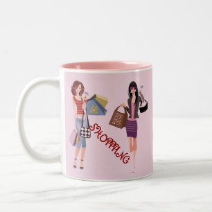 CANECA DE CAFÉ EM DOIS TONS COLEÇÃO SHOPPING QUEEN