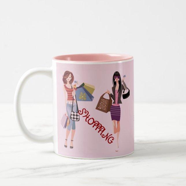 CANECA DE CAFÉ EM DOIS TONS COLEÇÃO SHOPPING QUEEN (Esquerda)