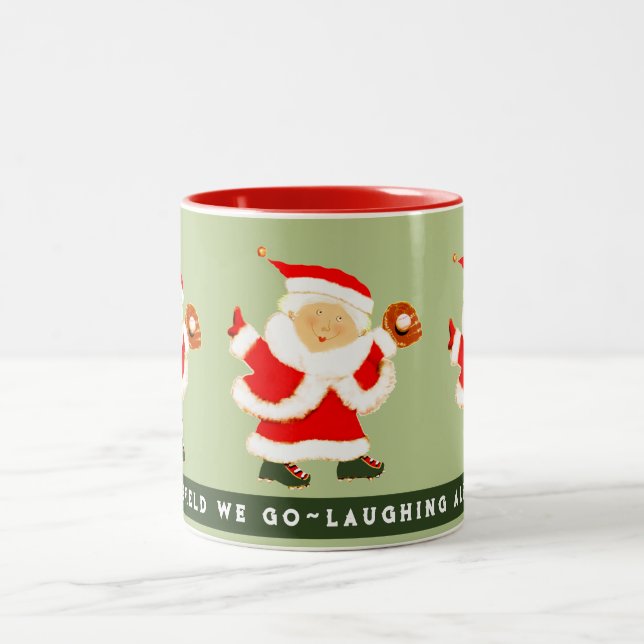 Caneca De Café Em Dois Tons Colecionável de Natal de Beisebol (Centro)