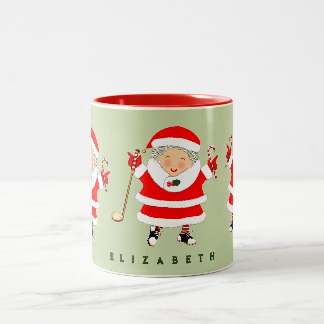 Caneca De Café Em Dois Tons Colecionável de Natal de Golfe (Centro)