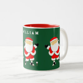 Caneca De Café Em Dois Tons Colecionável de Natal de Golfe