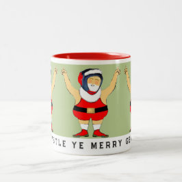 Caneca De Café Em Dois Tons Colecionável de Natal de Luta Livre Lutador