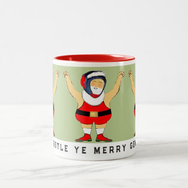 Caneca De Café Em Dois Tons Coletor de Natal de luta (Centro)