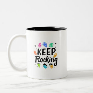 Caneca De Café Em Dois Tons Coletor de Rock - Continue Enrolando