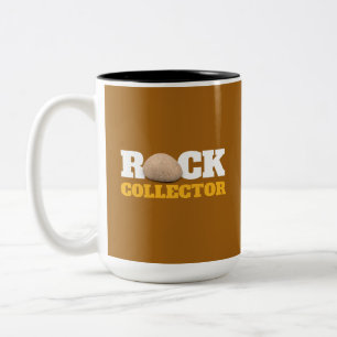 Caneca De Café Em Dois Tons Coletor de Rock Geologista Hobby Rock Collection