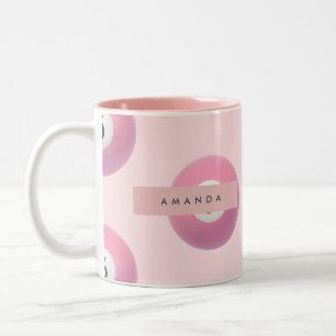 Caneca De Café Em Dois Tons Coletor Rosa Personalizado Número 5 Bilhar