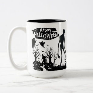 Caneca De Café Em Dois Tons Colheita de Spectre Festival preto e branco