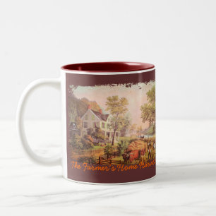 Caneca De Café Em Dois Tons Colheita doméstica do fazendeiro