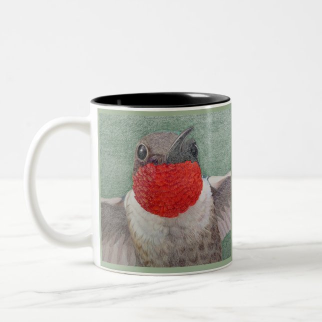 Caneca De Café Em Dois Tons Colibri de Rubythroat (Esquerda)
