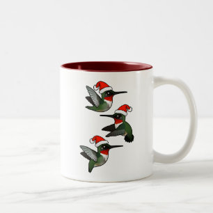 Caneca De Café Em Dois Tons Colibri Rubi-throated do Natal