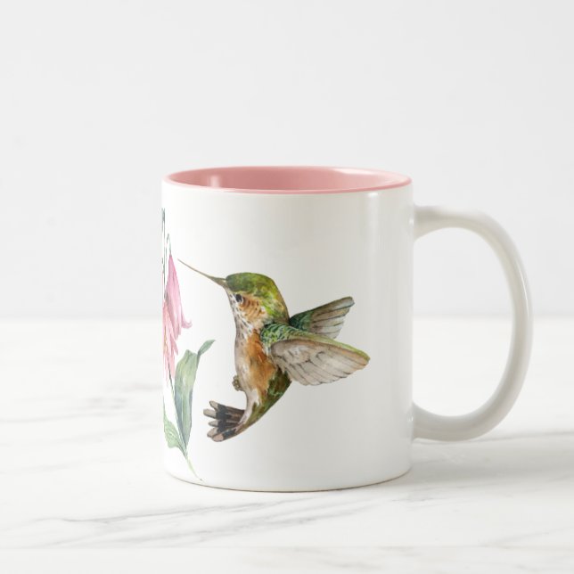 Caneca De Café Em Dois Tons Colibris (Direita)