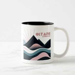Caneca De Café Em Dois Tons Colinas Coloridas do Parque Nacional da olimpiadas