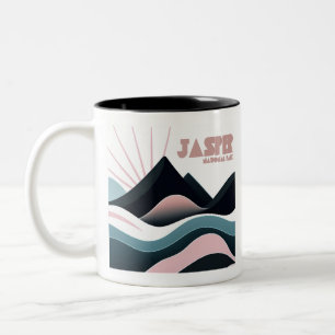 Caneca De Café Em Dois Tons Colinas Coloridas do Parque Nacional Jasper