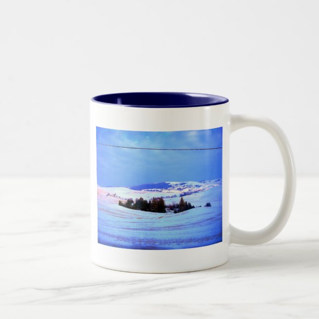 Caneca De Café Em Dois Tons Colinas nevadas (Direita)