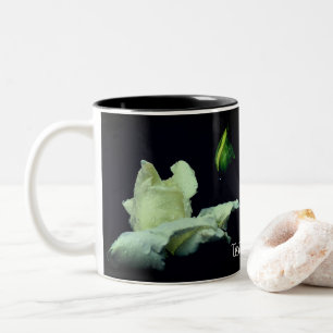 Caneca De Café Em Dois Tons Colírio White Rosebud Personalizado