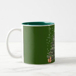 Caneca De Café Em Dois Tons Collection "Christmas Dogs" mit Husky im Wald