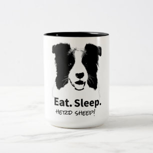 Caneca De Café Em Dois Tons Collie De Borda Negra Para Alojadores De Cachorro