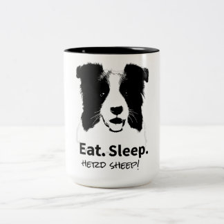 Caneca De Café Em Dois Tons Collie De Borda Negra Para Alojadores De Cachorro