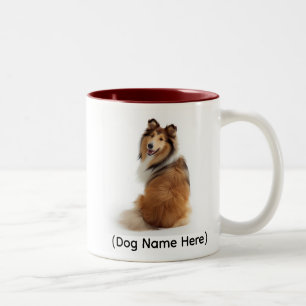 Caneca De Café Em Dois Tons Collie Personalizado “Eu Te Possuo”