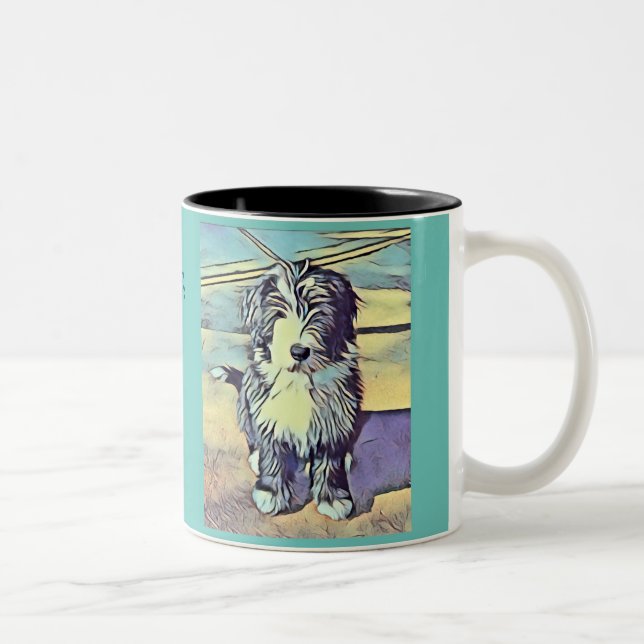 Caneca De Café Em Dois Tons Collie Puppy Mug (Direita)