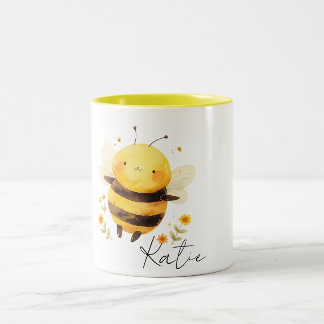 Caneca De Café Em Dois Tons Colmea PERSONALIZADA, Presentes de Abelha, Abelha  (Centro)