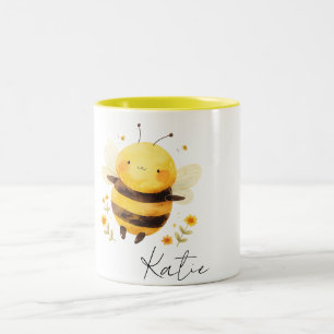 Caneca De Café Em Dois Tons Colmeia PERSONALIZADA, Presentes Abelha Bombom