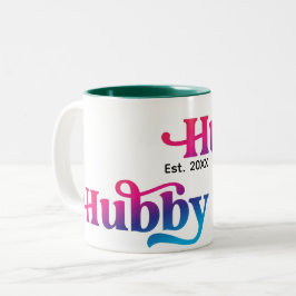 Caneca De Café Em Dois Tons Coloração Personalizada do Aniversário de Casament