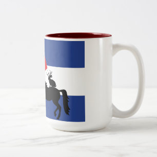 Caneca De Café Em Dois Tons Colorado Flag, Bigfoot, Unicórnio e Jackalope