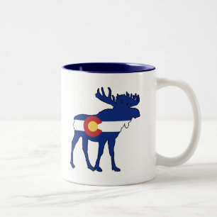 Caneca De Café Em Dois Tons Colorado Flag Moose