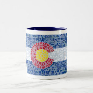 Caneca De Café Em Dois Tons Colorado Fourteeners 14ers State Flag