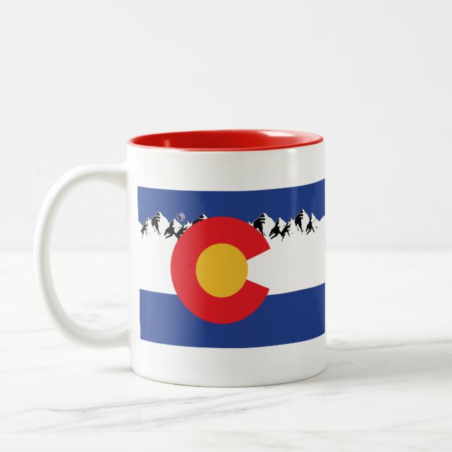 Caneca De Café Em Dois Tons Colorado Mountains (Esquerda)