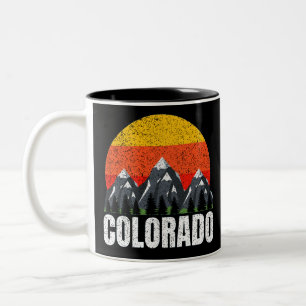 Caneca De Café Em Dois Tons Colorado Retro Sunset