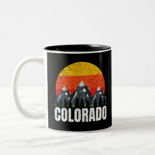 Caneca De Café Em Dois Tons Colorado Retro Sunset