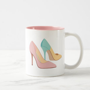 Caneca De Café Em Dois Tons Colores de saltos altos para você GIRL